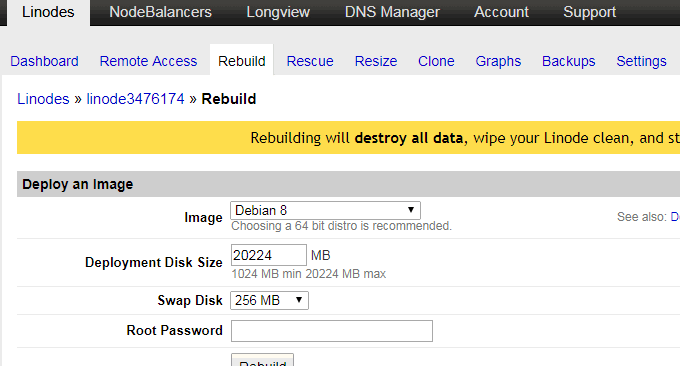 Linode VPS启动