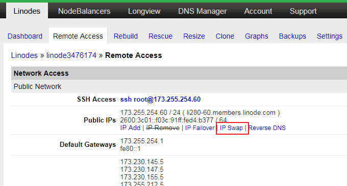 Linode VPS切换IP