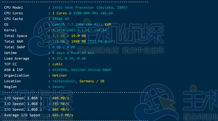Hetzner VPS主机性能和速度评测